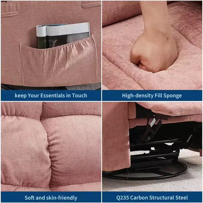Fauteuil inclinable à bascule, fauteuil inclinable massant, fauteuil inclinable à bascule et pivotant à 360°