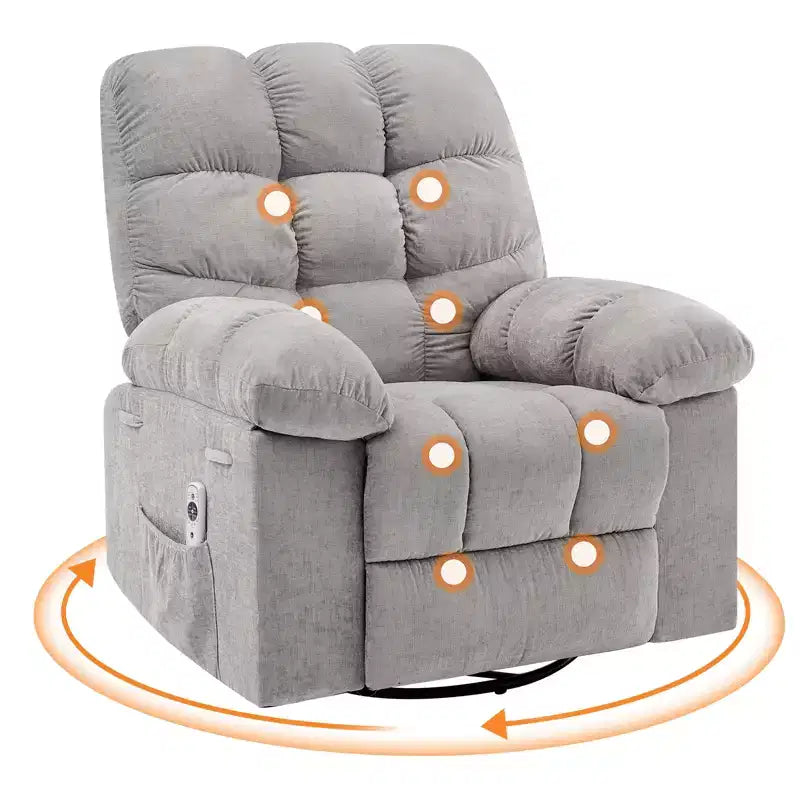 Fauteuil inclinable à bascule, fauteuil inclinable massant, fauteuil inclinable à bascule et pivotant à 360°