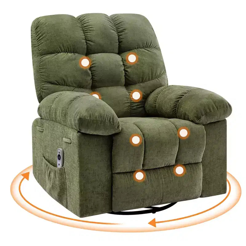 Fauteuil inclinable à bascule, fauteuil inclinable massant, fauteuil inclinable à bascule et pivotant à 360°