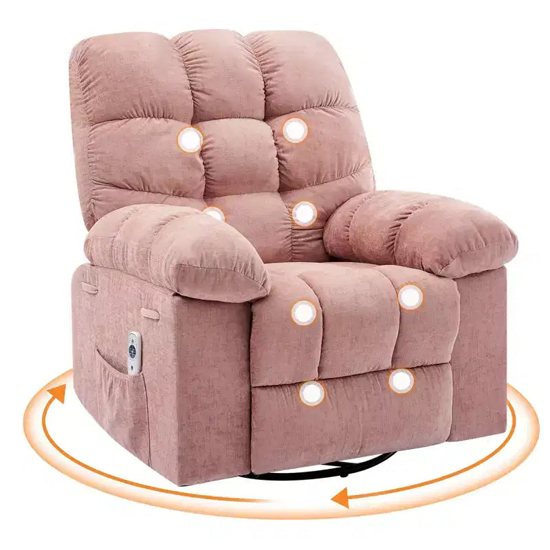 Fauteuil inclinable à bascule, fauteuil inclinable massant, fauteuil inclinable à bascule et pivotant à 360°