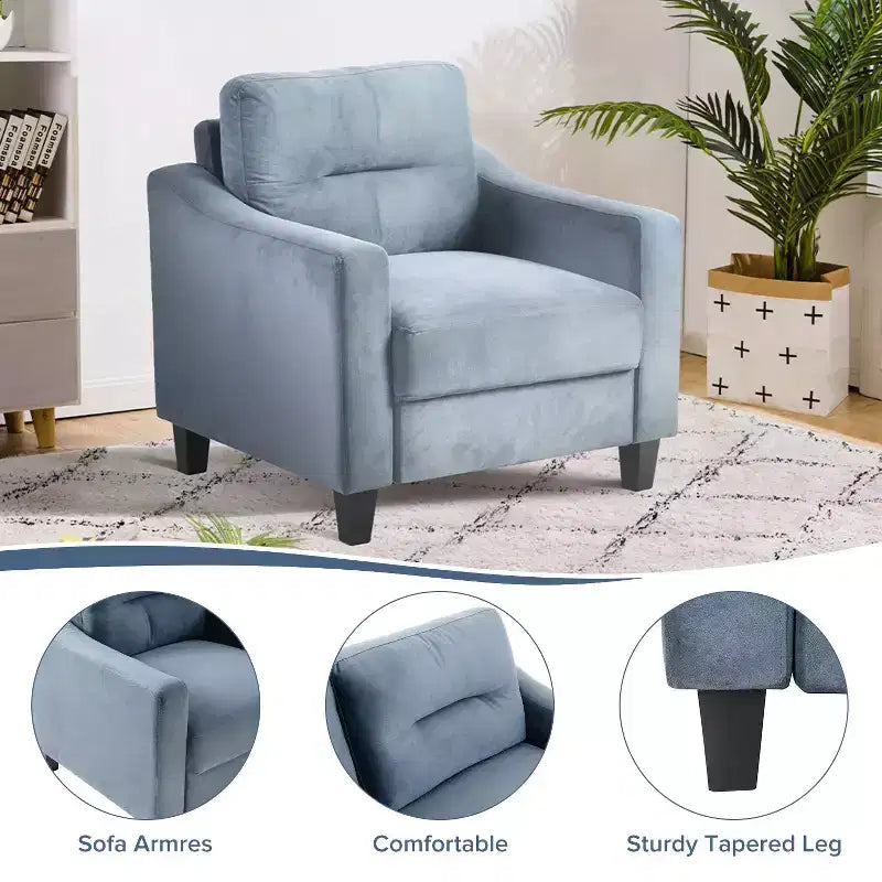 Canapé simple rembourré en velours Fauteuil d'appoint moderne