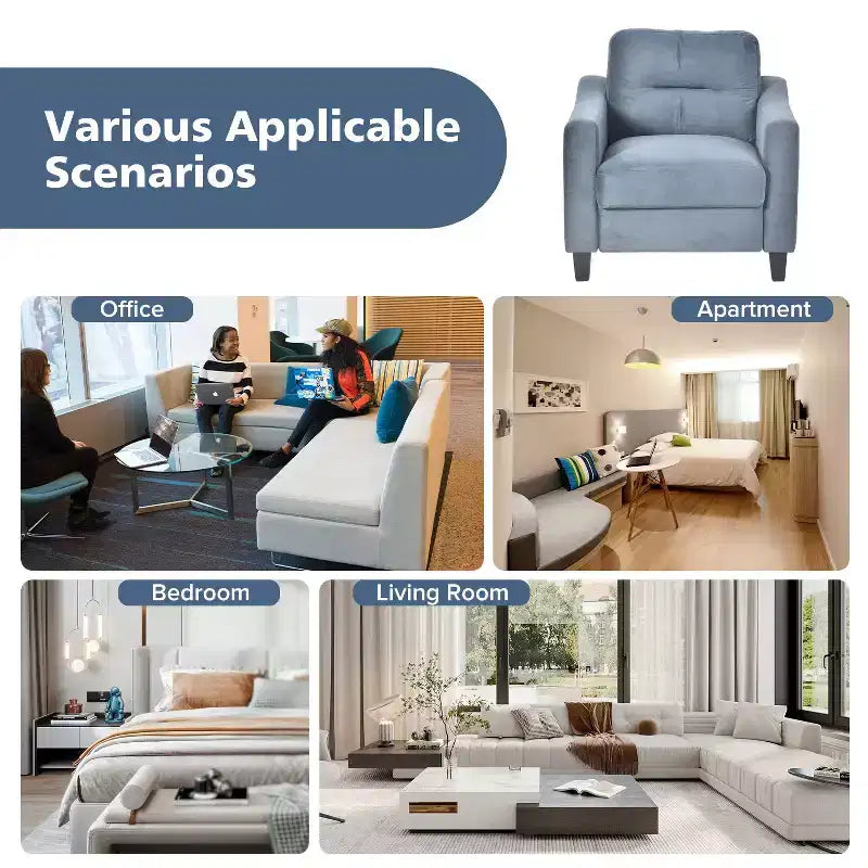 Canapé simple rembourré en velours Fauteuil d'appoint moderne