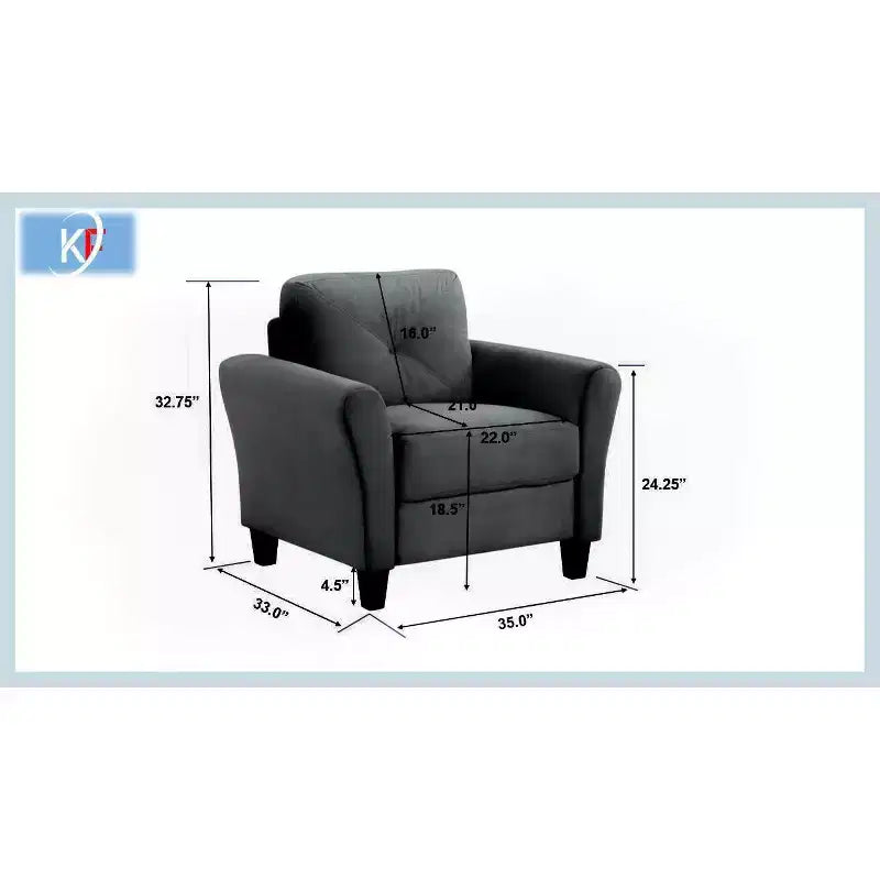 Fauteuil simple en velours avec dossier capitonné