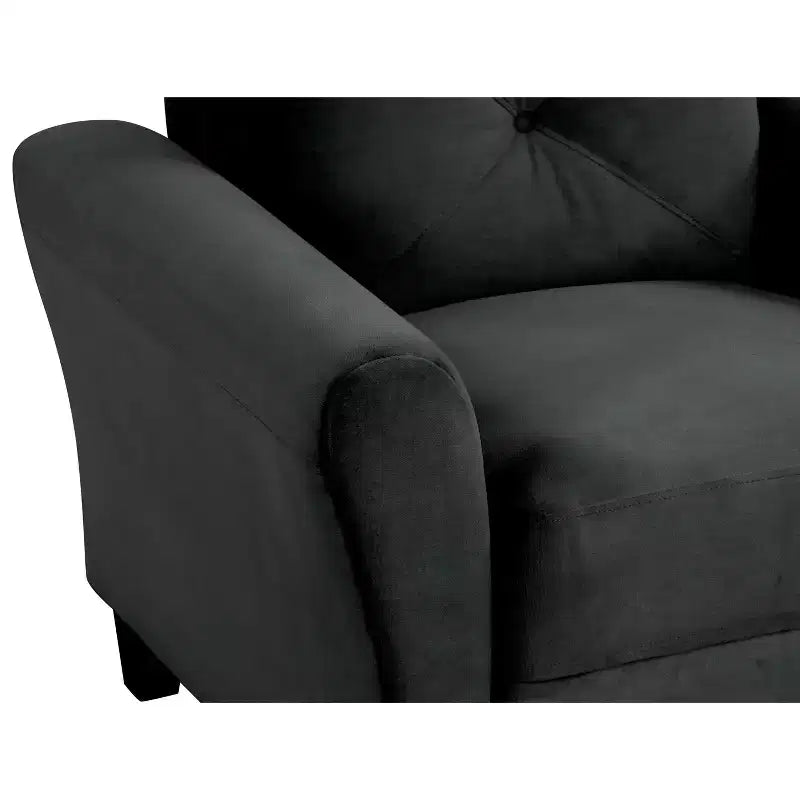 Fauteuil simple en velours avec dossier capitonné