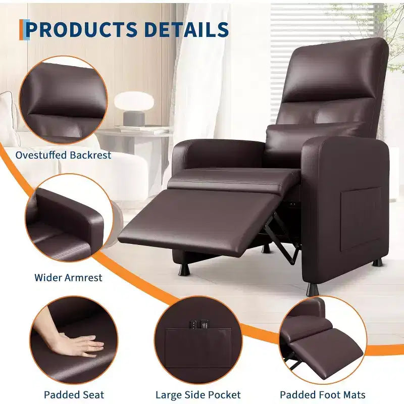 Fauteuil inclinable électrique ergonomique avec fonctions de massage et de chauffage