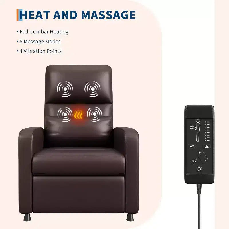 Fauteuil inclinable électrique ergonomique avec fonctions de massage et de chauffage