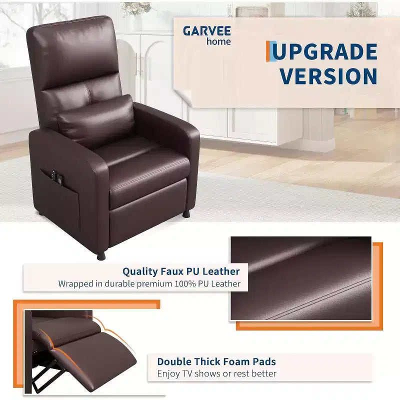 Fauteuil inclinable électrique ergonomique avec fonctions de massage et de chauffage