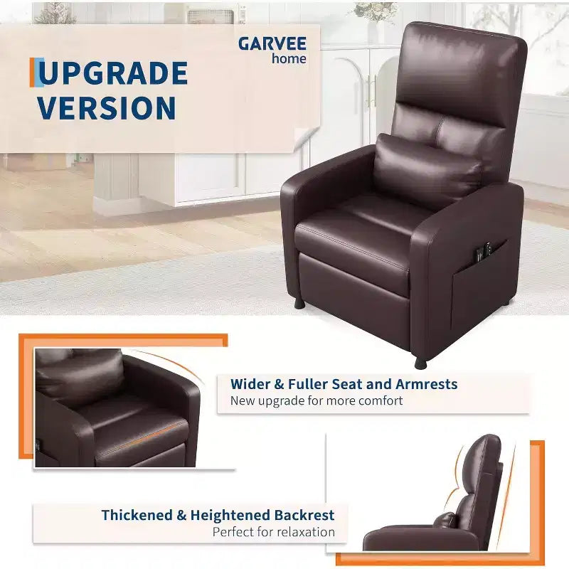 Fauteuil inclinable électrique ergonomique avec fonctions de massage et de chauffage