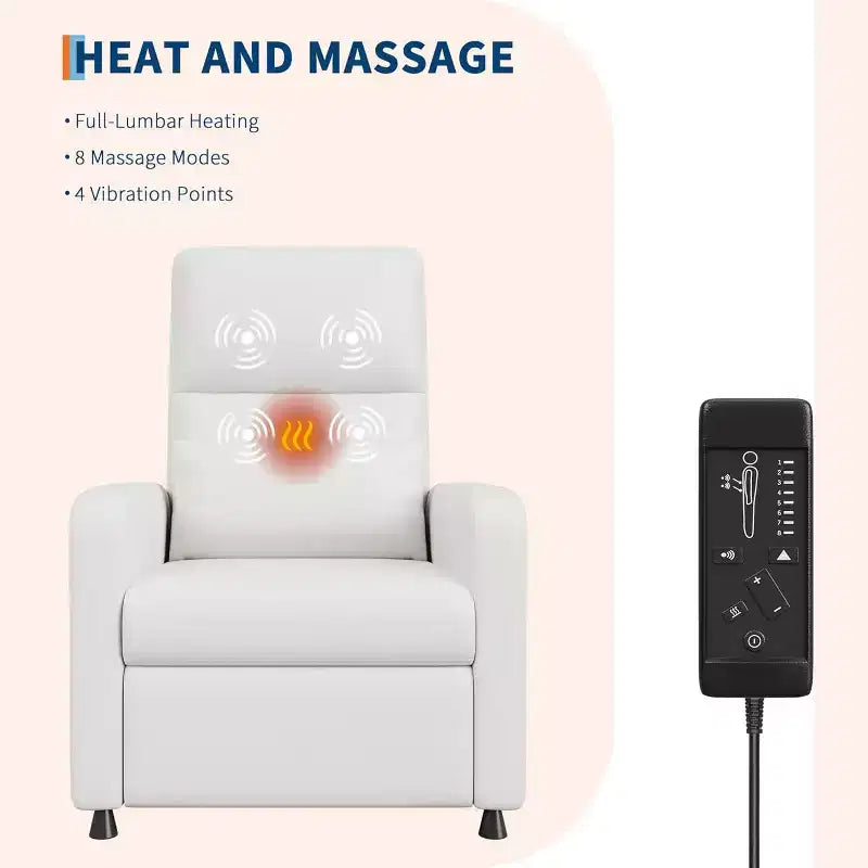 Fauteuil inclinable électrique ergonomique avec fonctions de massage et de chauffage