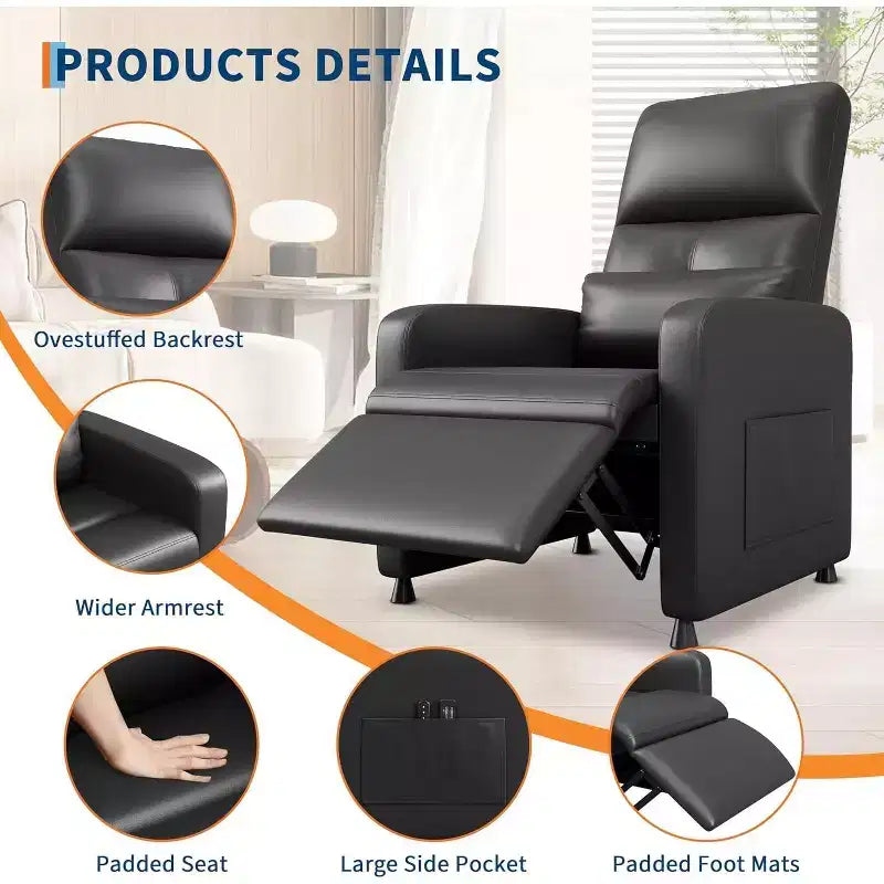 Fauteuil inclinable électrique ergonomique avec fonctions de massage et de chauffage