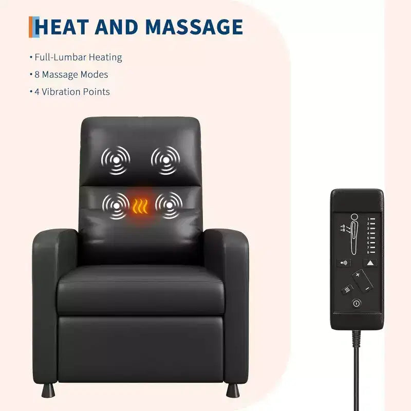 Fauteuil inclinable électrique ergonomique avec fonctions de massage et de chauffage