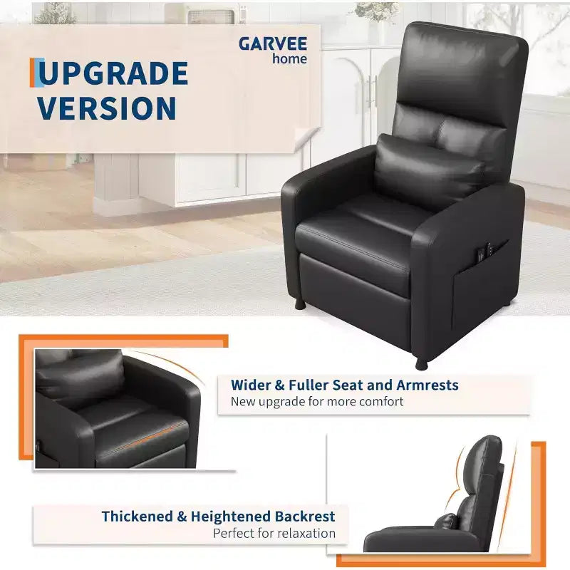 Fauteuil inclinable électrique ergonomique avec fonctions de massage et de chauffage