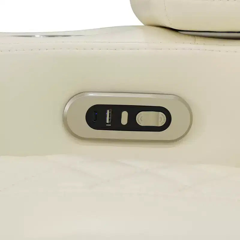 Fauteuil inclinable électrique en cuir avec port USB