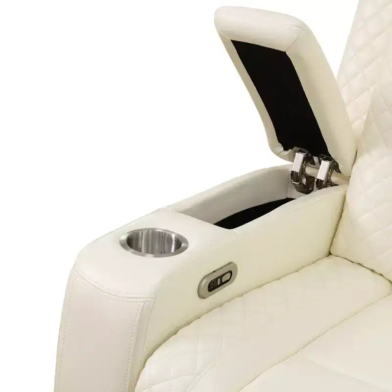 Fauteuil inclinable électrique en cuir avec port USB