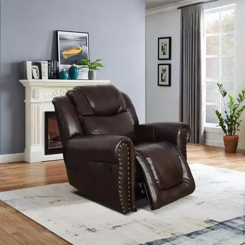 Fauteuil inclinable, fauteuil relax en cuir respirant avec dossier réglable