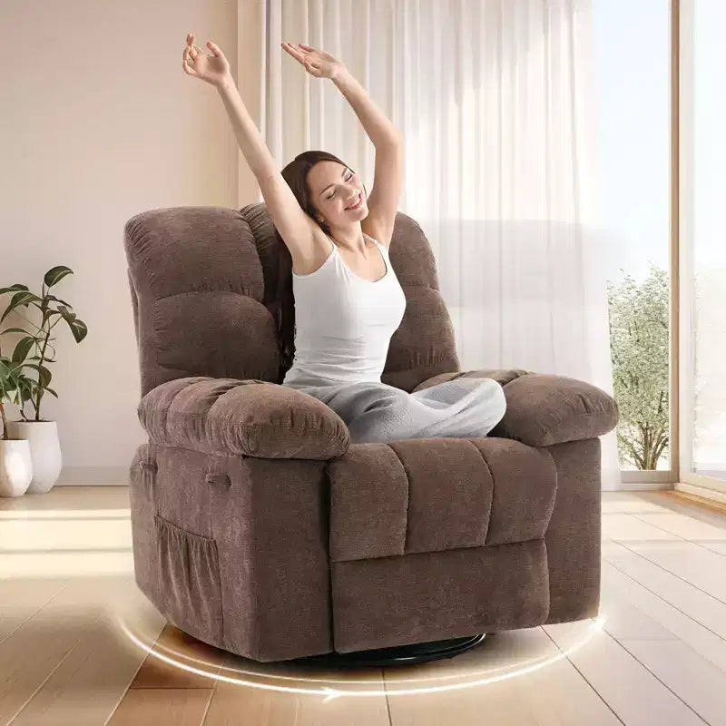 Fauteuil inclinable à bascule, Fauteuil à bascule pivotant à 360°, Canapé inclinable individuel