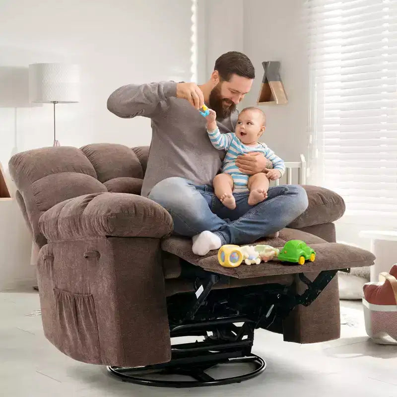 Fauteuil inclinable à bascule, Fauteuil à bascule pivotant à 360°, Canapé inclinable individuel