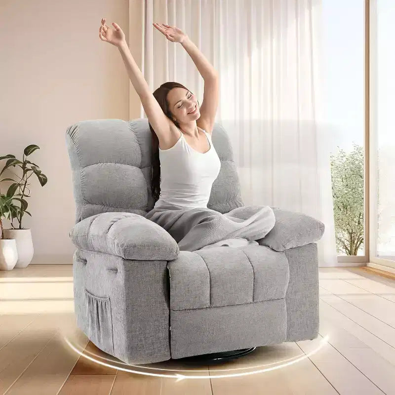 Fauteuil inclinable à bascule, Fauteuil à bascule pivotant à 360°, Canapé inclinable individuel