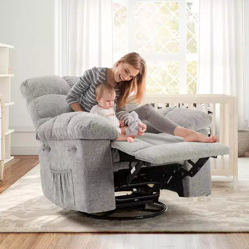 Fauteuil inclinable à bascule, Fauteuil à bascule pivotant à 360°, Canapé inclinable individuel