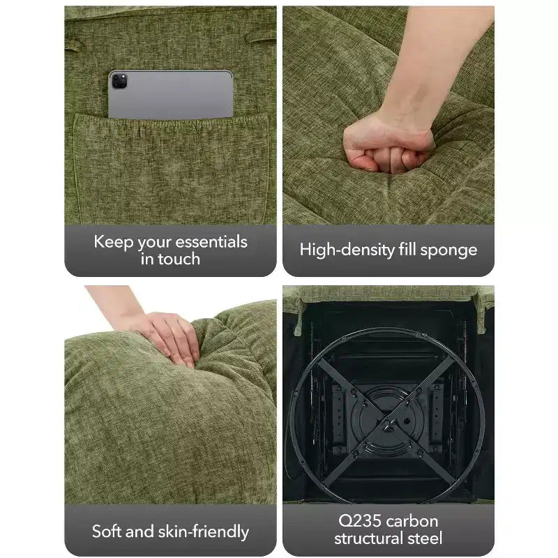 Fauteuil inclinable à bascule, Fauteuil à bascule pivotant à 360°, Canapé inclinable individuel
