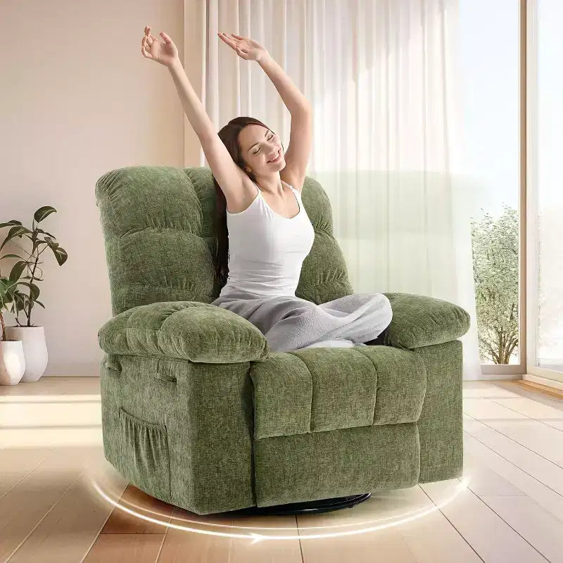 Fauteuil inclinable à bascule, Fauteuil à bascule pivotant à 360°, Canapé inclinable individuel
