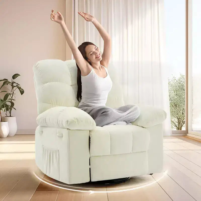 Fauteuil inclinable à bascule, Fauteuil à bascule pivotant à 360°, Canapé inclinable individuel