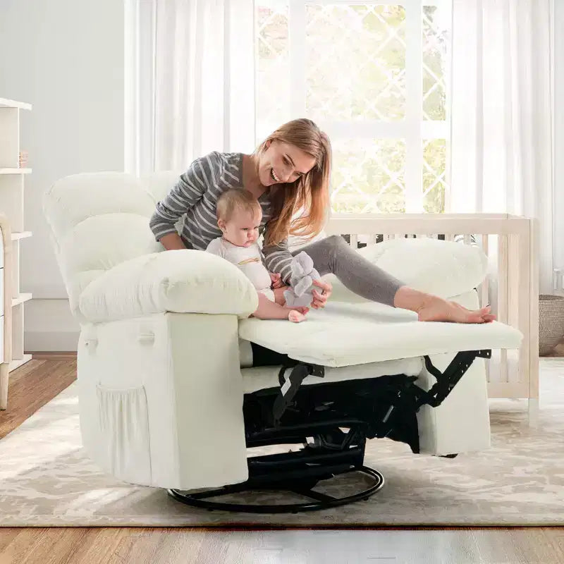 Fauteuil inclinable à bascule, Fauteuil à bascule pivotant à 360°, Canapé inclinable individuel
