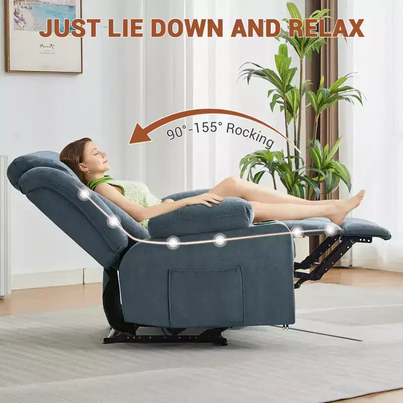 Fauteuil inclinable massant à bascule, Fauteuil à bascule confortable et surdimensionné