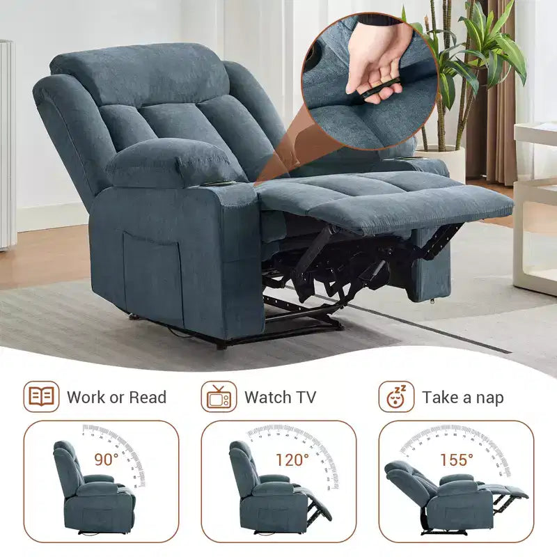 Fauteuil inclinable massant à bascule, Fauteuil à bascule confortable et surdimensionné