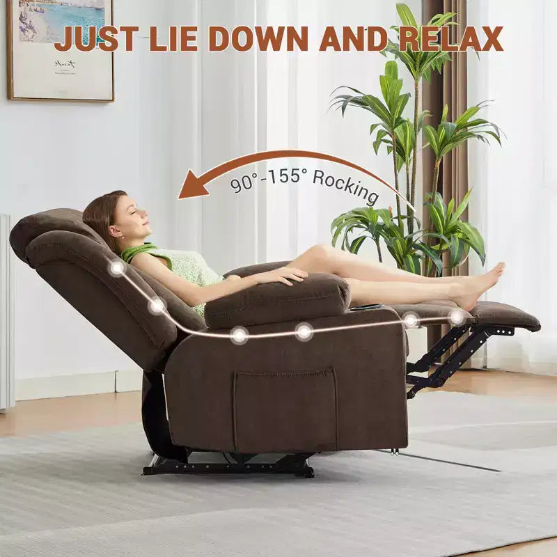Fauteuil inclinable massant à bascule, Fauteuil à bascule confortable et surdimensionné