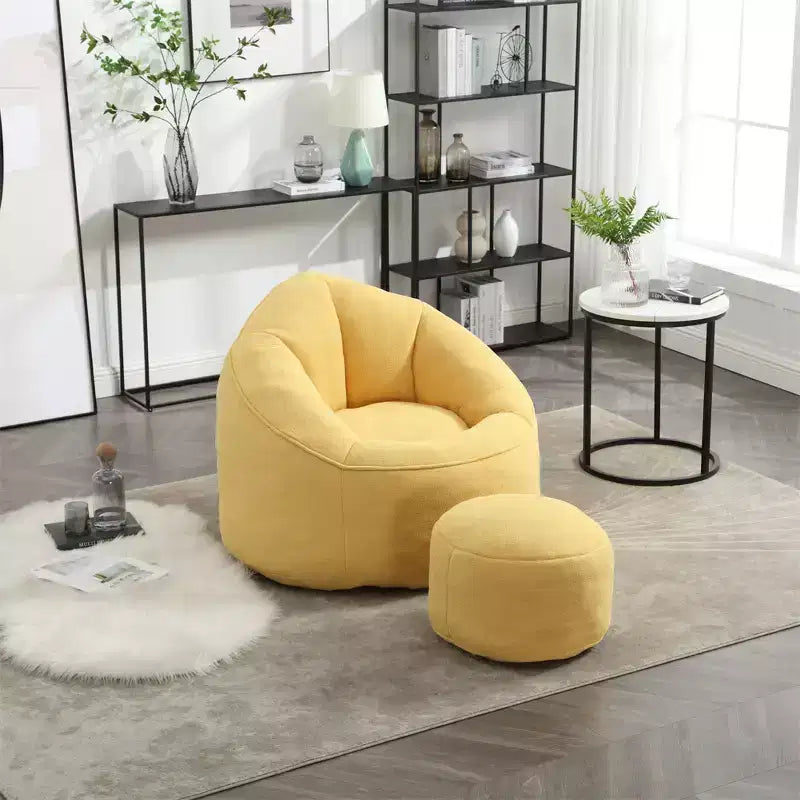 Pouf Géant, Fauteuils Poires en Mousse Haute Densité avec Repose-Pieds