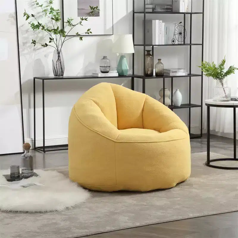 Pouf Géant, Fauteuils Poires en Mousse Haute Densité avec Repose-Pieds