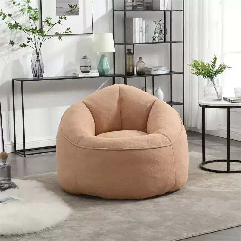 Pouf Géant, Fauteuils Poires en Mousse Haute Densité avec Repose-Pieds