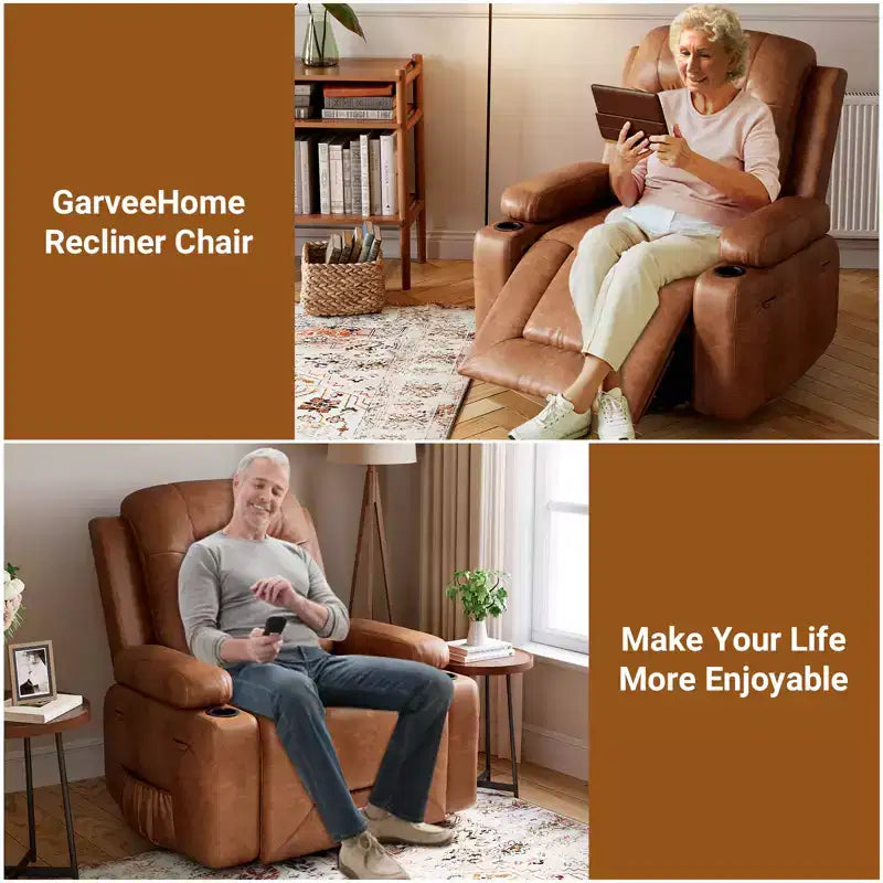 Fauteuil inclinable releveur électrique en cuir, Fauteuil inclinable réglable, Canapé simple ergonomique