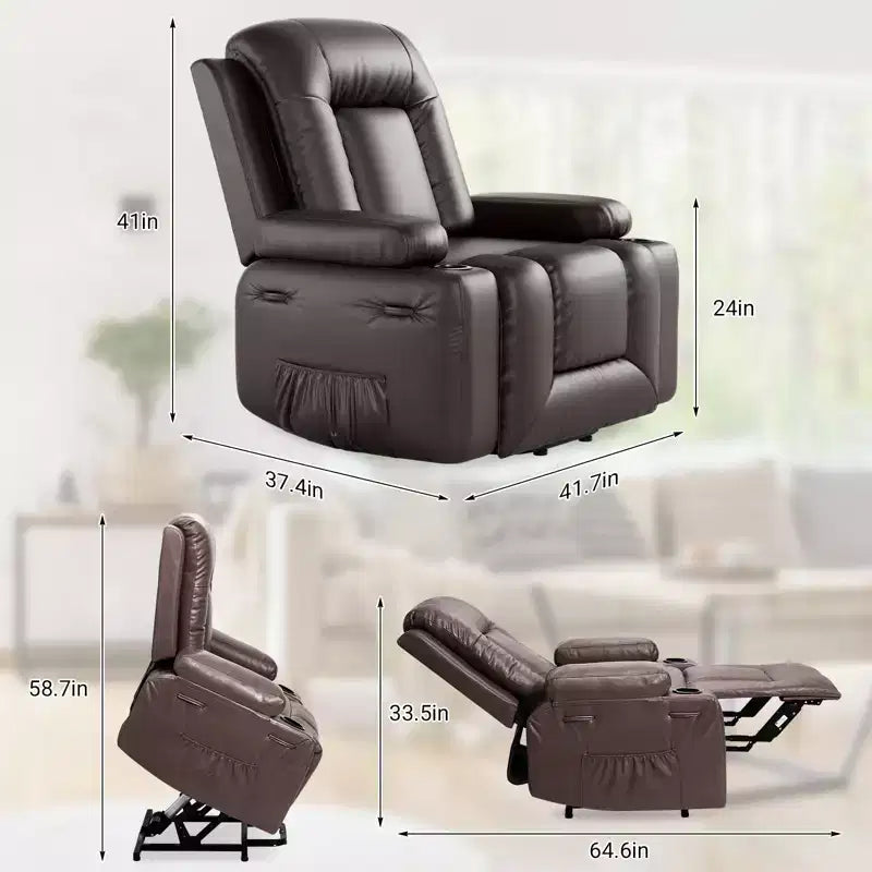 Fauteuil inclinable releveur électrique en cuir, Fauteuil inclinable réglable, Canapé simple ergonomique