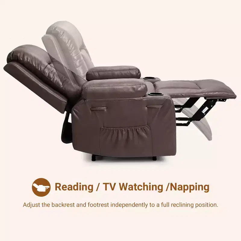 Fauteuil inclinable releveur électrique en cuir, Fauteuil inclinable réglable, Canapé simple ergonomique