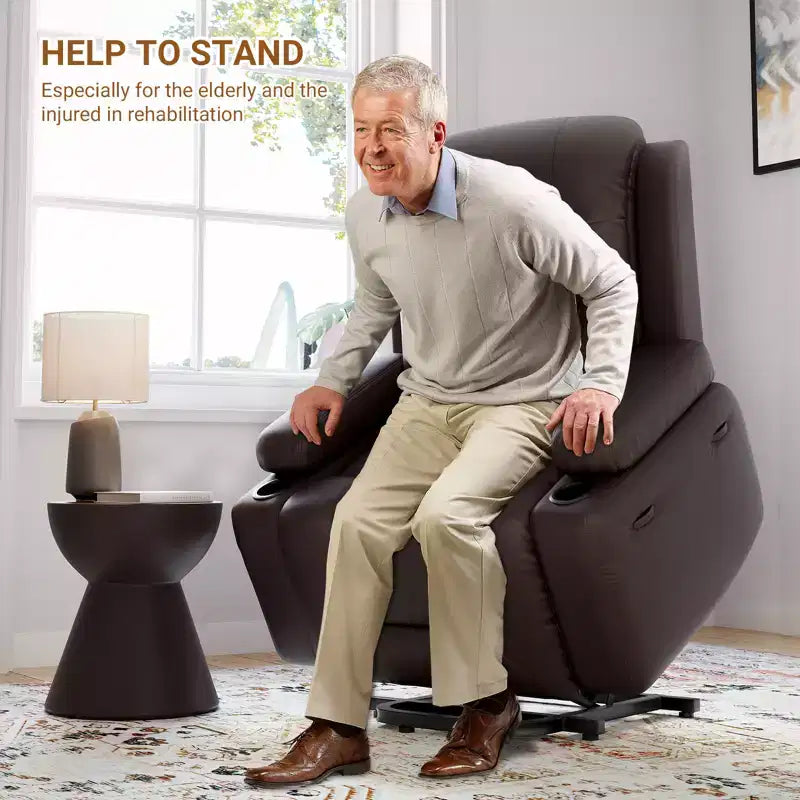 Fauteuil inclinable releveur électrique en cuir, Fauteuil inclinable réglable, Canapé simple ergonomique