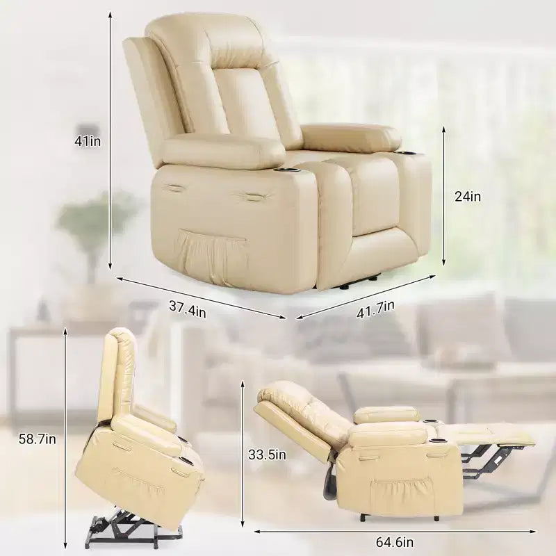 Fauteuil inclinable releveur électrique en cuir, Fauteuil inclinable réglable, Canapé simple ergonomique
