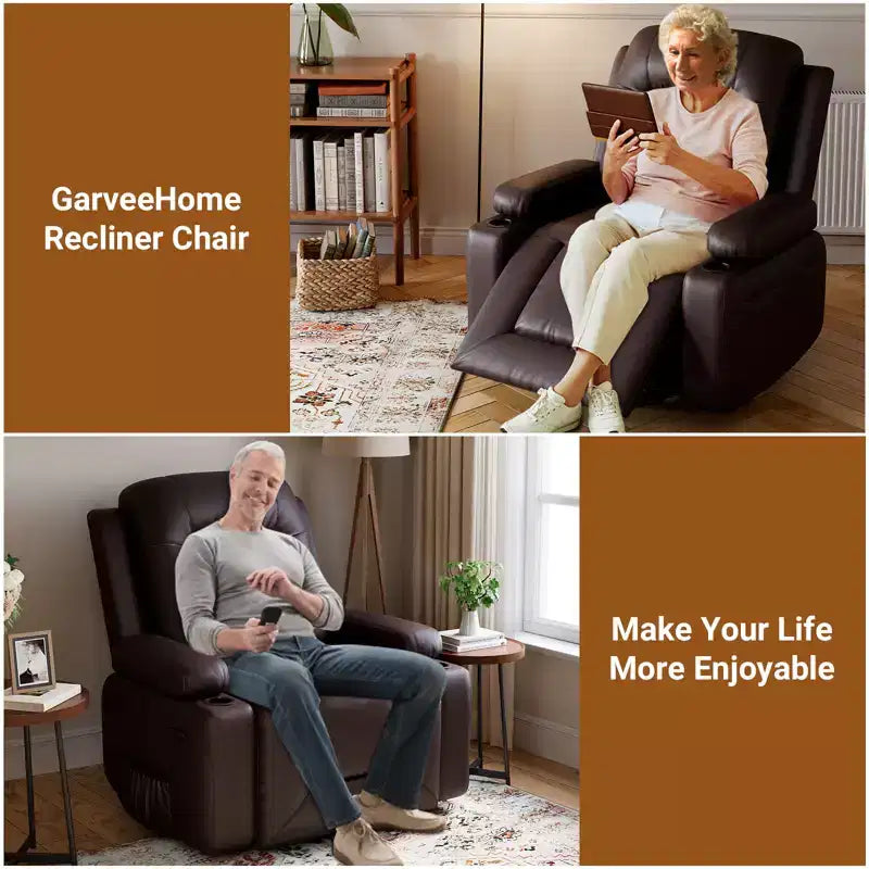 Fauteuil inclinable releveur électrique en cuir, Fauteuil inclinable réglable, Canapé simple ergonomique