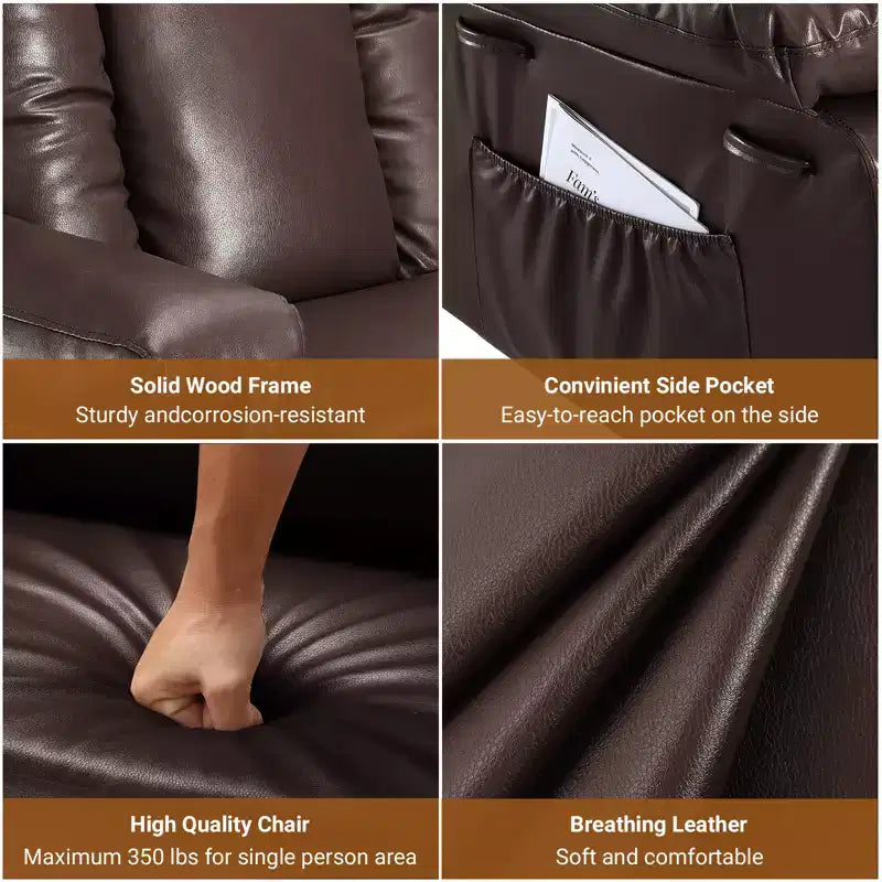 Fauteuil inclinable releveur électrique en cuir, Fauteuil inclinable réglable, Canapé simple ergonomique