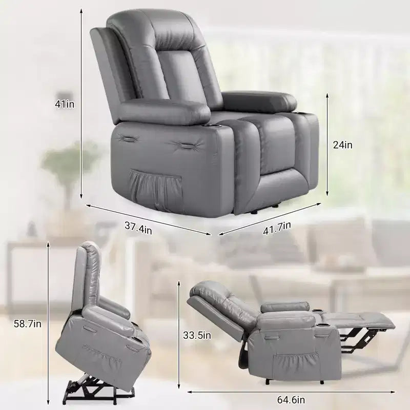 Fauteuil inclinable releveur électrique en cuir, Fauteuil inclinable réglable, Canapé simple ergonomique