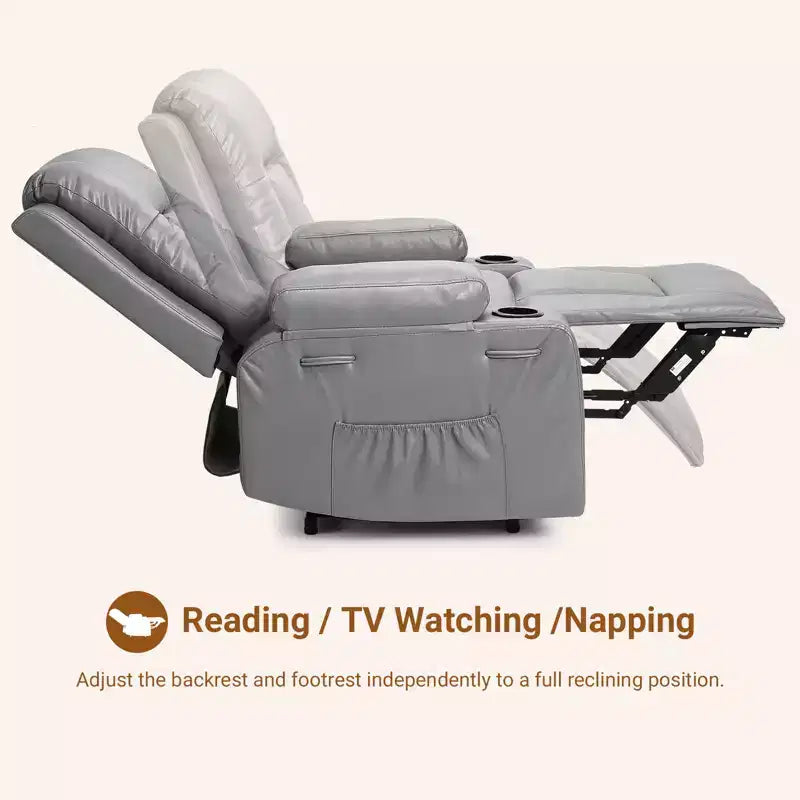 Fauteuil inclinable releveur électrique en cuir, Fauteuil inclinable réglable, Canapé simple ergonomique
