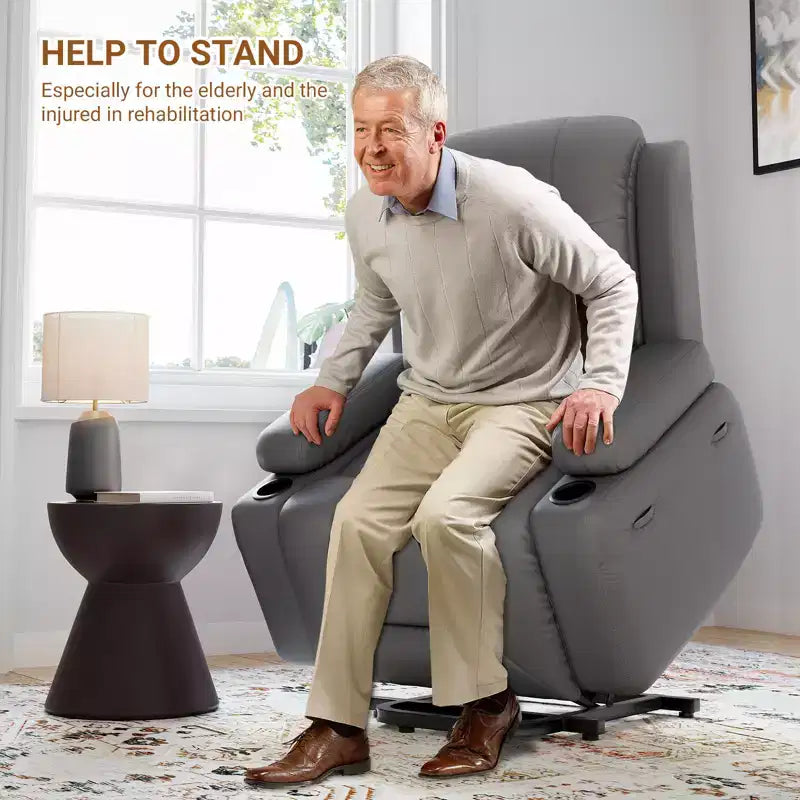 Fauteuil inclinable releveur électrique en cuir, Fauteuil inclinable réglable, Canapé simple ergonomique