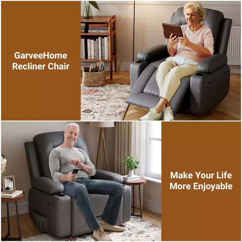 Fauteuil inclinable releveur électrique en cuir, Fauteuil inclinable réglable, Canapé simple ergonomique