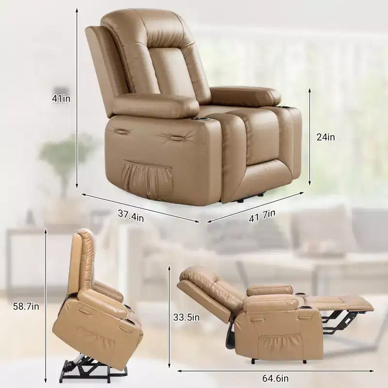 Fauteuil inclinable releveur électrique en cuir, Fauteuil inclinable réglable, Canapé simple ergonomique