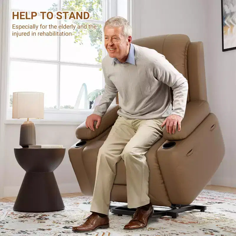 Fauteuil inclinable releveur électrique en cuir, Fauteuil inclinable réglable, Canapé simple ergonomique