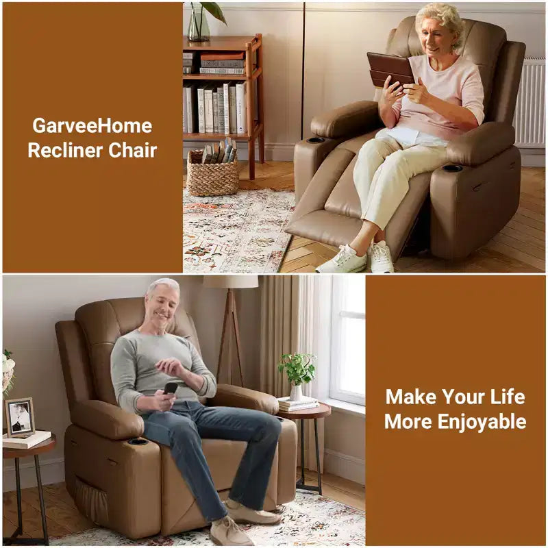 Fauteuil inclinable releveur électrique en cuir, Fauteuil inclinable réglable, Canapé simple ergonomique