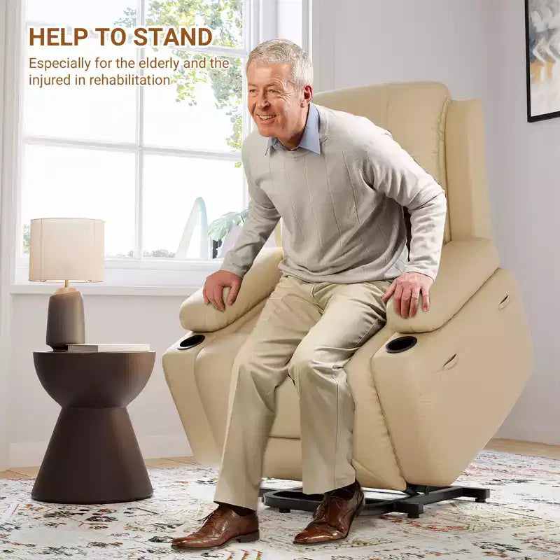 Fauteuil inclinable releveur électrique en cuir, Fauteuil inclinable réglable, Canapé simple ergonomique