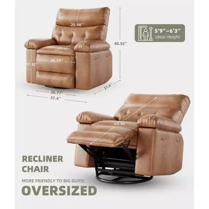 Fauteuil inclinable électrique en cuir, fauteuil inclinable réglable, rembourrage éponge 1,5X