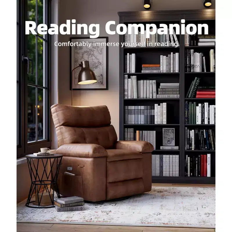 Fauteuil inclinable électrique en cuir, fauteuil inclinable réglable, rembourrage éponge 1,5X